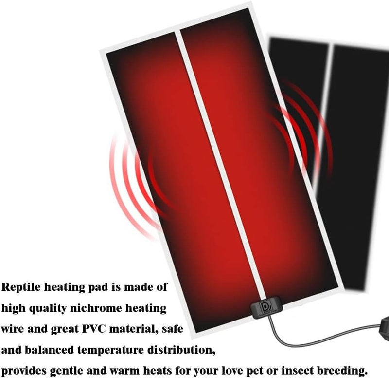 Forfuturego 5W Reptile Heating Mat 5.9 Inch *5.5 Inch 110v -- Reptile Heat Pad with Temperature Adjustment, Terrarium Heat Mats, Safety Reptile Heat Mat for Turtle, Tortoise, Snakes, Lizard, Gecko Hermit Crab - Image 4